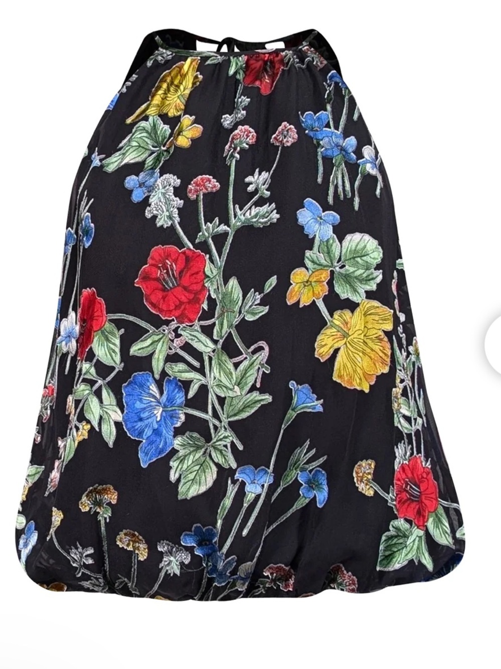 Alice + Olivia Black Floral Halter top